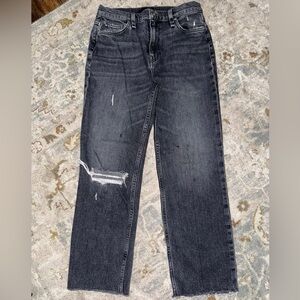 Women's Hudson Gray Distressed Straight Leg Jeans